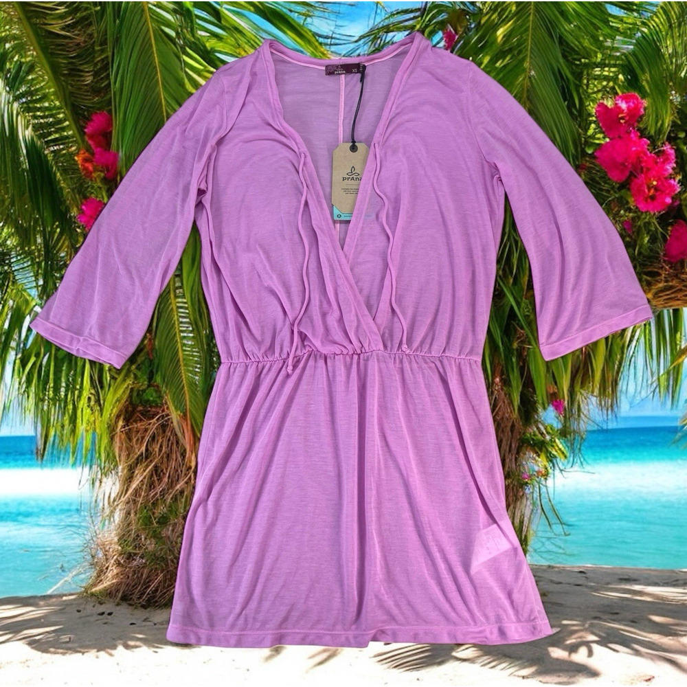 NWT PRANA Keoki Lightweight Tunic Swimsuit Cover Up Womens Sz XS Pink Summer Fun